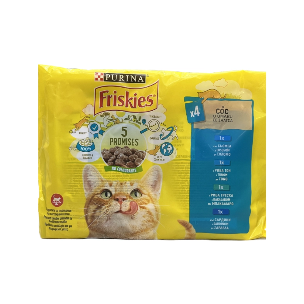 FRISKIES LOSOS, TUNA, BAKALAR, SARDINA 4x85g
