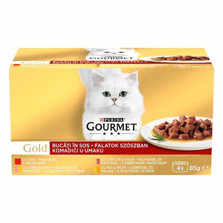GOURMET GOLD GOVEDINA,LOSOS PILE,ĆURKA PATKA,PILE JETRA 4x85g