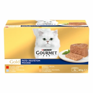 GOURMET GOLD GOVEDINA,TUNA,JETRA,ĆURKA PAŠTETA 4x85g