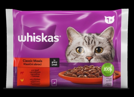 WHISKAS GOVEDINA PILETINA U SOSU 4x85g