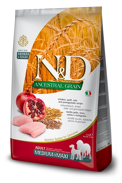 N&D MED/MAXI PILETINA OVAS SPELTA I NAR 2,5kg