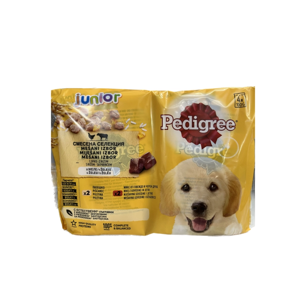 PEDIGREE JUNIOR PILETINA GOVEDINA JETRA 4x100g